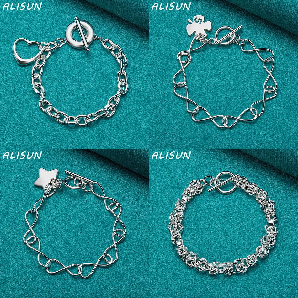 

ALISUN 925 Sterling Silver Design Bracelets For Women Men Charm Trend Birthday Gifts Fashion Party Fine Jewelry