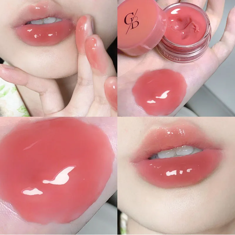 Brilho labial hidratante com geléia enlatada, Longa duração, Geléia Lip Glaze, Berry Pigment, Batom líquido, Maquiagem de lábios grossos