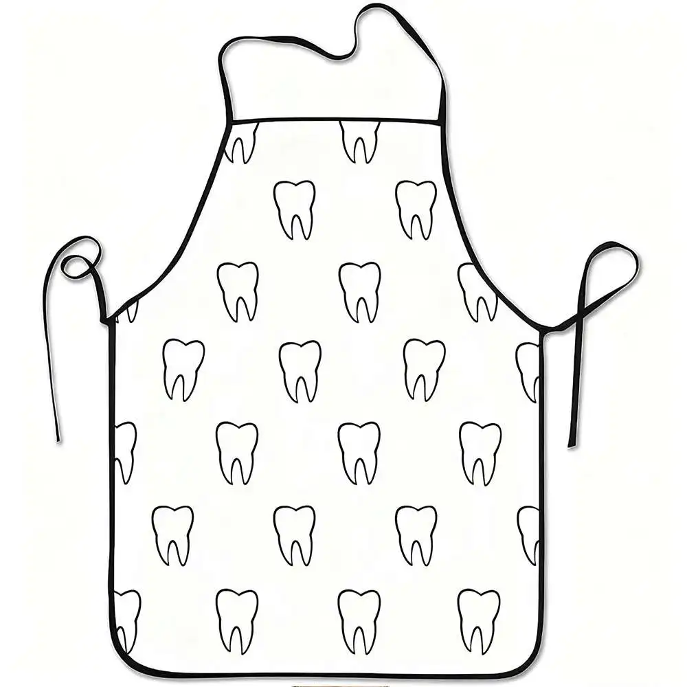 1pc Apron with a Humorous Tooth Design, Made from Durable And Easy-To-Clean Polyester, Featuring an Adjustable Waistband, Suitab