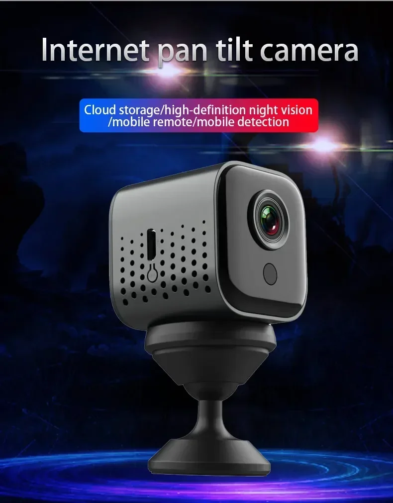 Piccola telecamera di sorveglianza 1080P ad alta definizione, telecamera esterna domestica con rilevamento del movimento, baby monitor di sicurezza WiFi remoto mobile