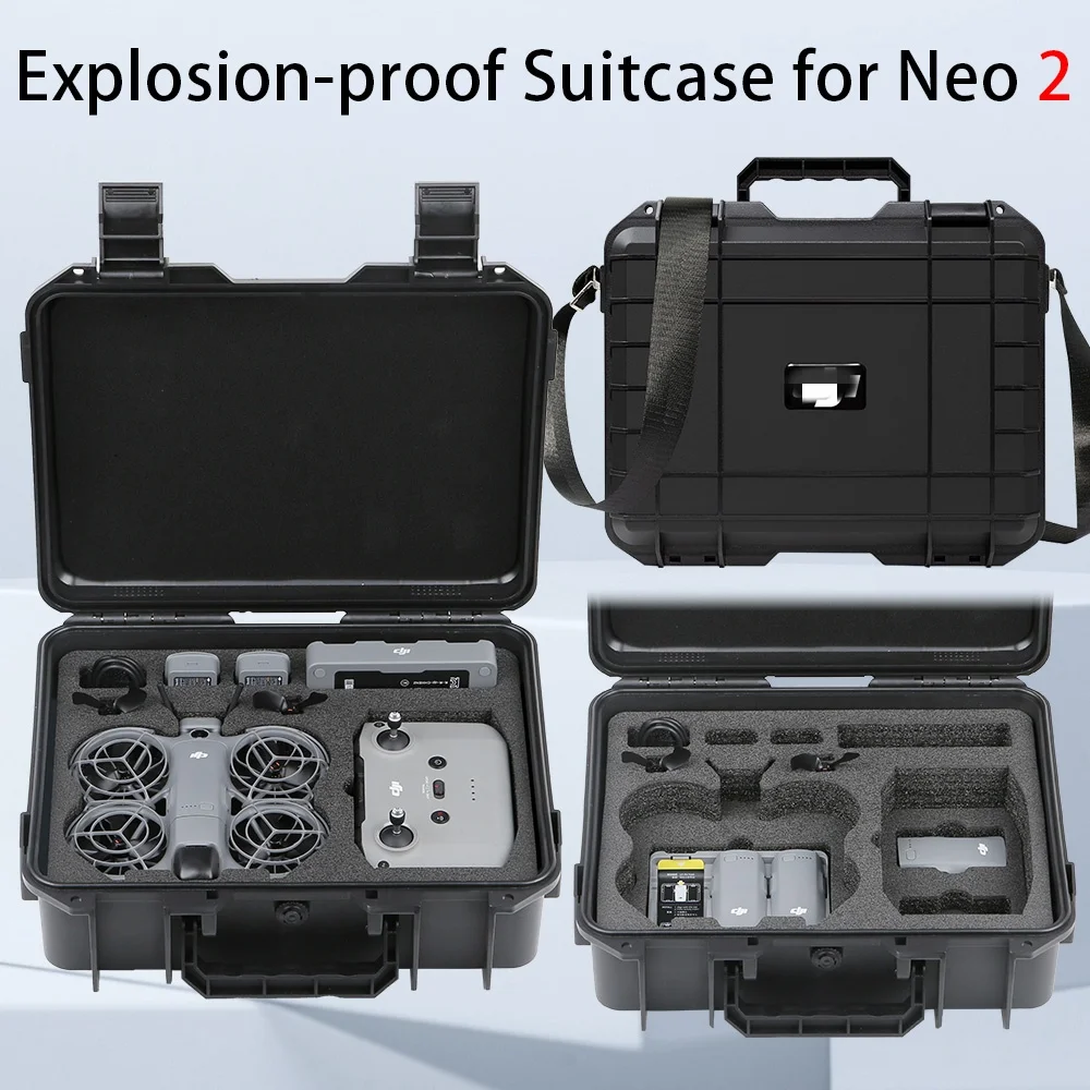 Estuche para DJI NEO 2, estuche a prueba de explosiones, caja portátil impermeable, carcasa dura, estuche de gran capacidad para accesorios Neo 2