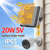 20W 5V Solar Cells Charger Micro USB Type-C IP65 Waterproof Charging Portable Solar Panels for Security Camera Home Light System