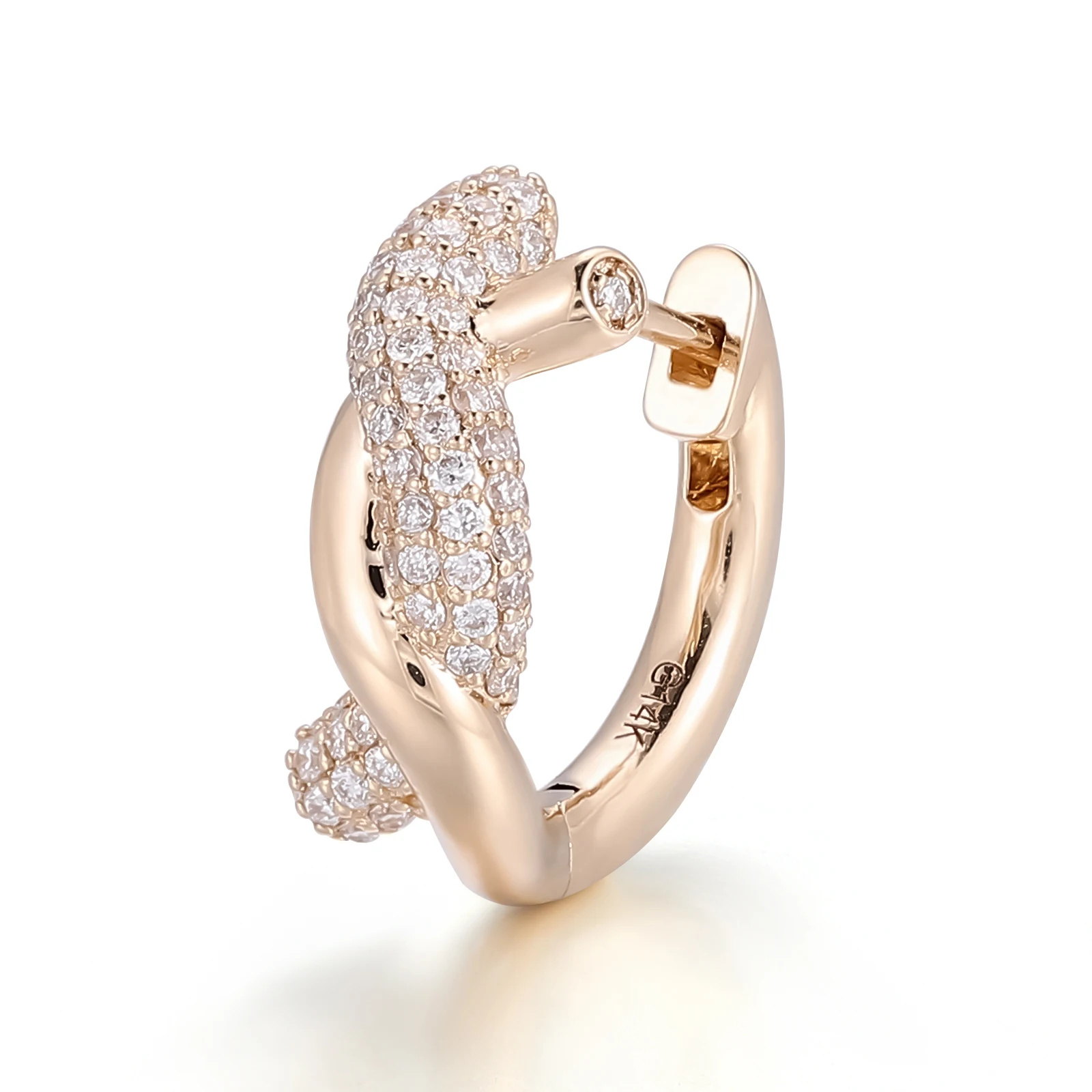 

Provence 14K/18K gold hoop earrings custom lab diamond earrings for women twist design party jewelry birthday Anniversary gift