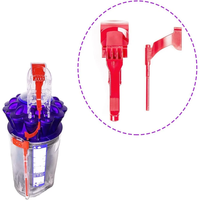 Botón de liberación de recipiente ciclónico, Clip rojo y hebilla de pestillo para Dyson DC41 DC43 DC55 DC65, piezas de limpiador al vacío, accesorios