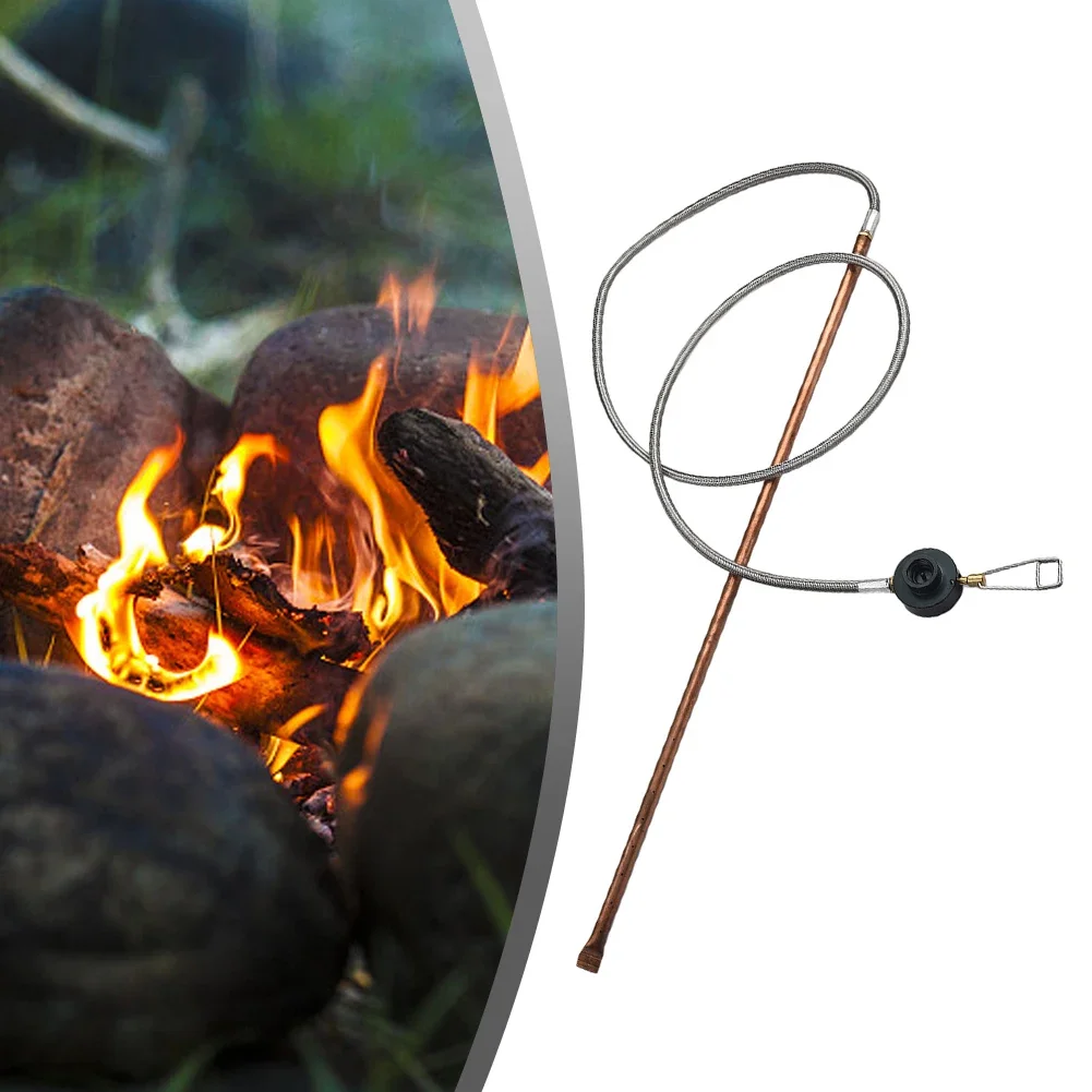 1pc Hand Held Fire Starter Gas Appliance Multi-Purpose With 1m Flexible Hose For Fireplace Outdoor Camping BBQ Picnic