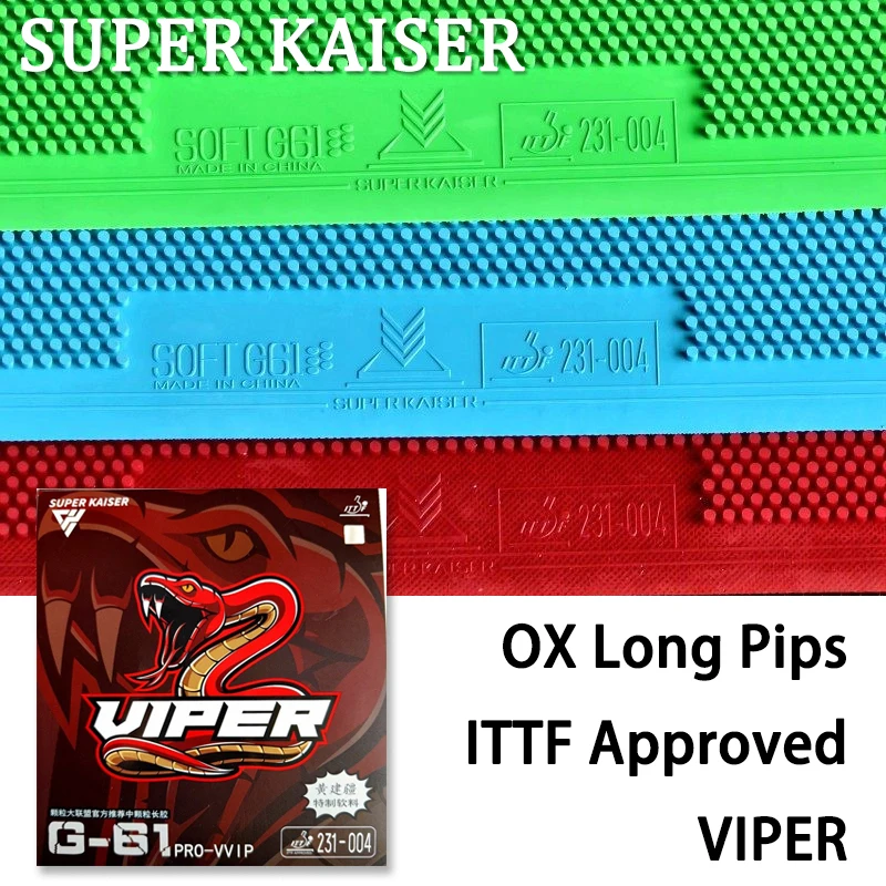 

SUPER KAISER OX Long Pips Table Tennis Rubber Medium Pips Single Ping Pong Rubber ITTF Approved Table Tennis Racket Rubber