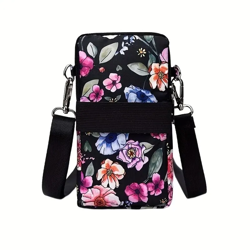 Vintage Floral Pattern Arm Bag Waterproof Sports Phone Purse Casual Travel Outdoor Crossbody Bag Lipstick Pouch