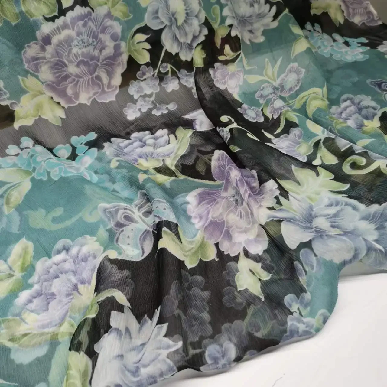 On Sale New Mulberry Silk Georgette Floral Printed Qualified 100% Silk Breathable Fabric