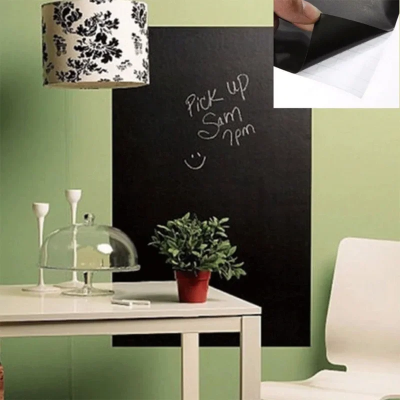 5pcs Black Removable Writing Stickers Student Classroom Blackboard Office Teaching Tools Home Decoration Wall  45*200cm