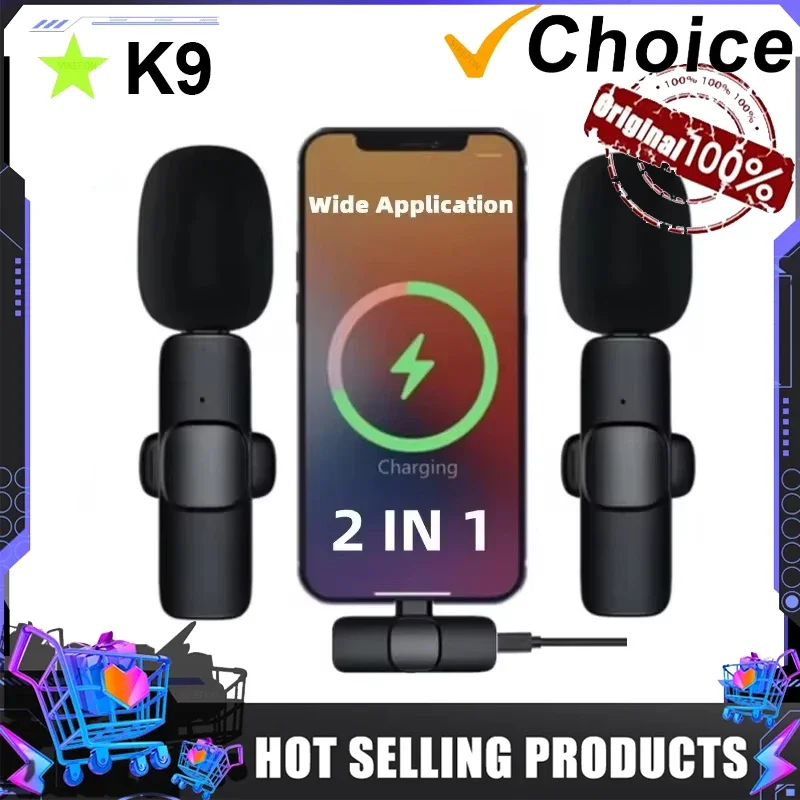 NEW Wireless Lavalier Microphone Audio Video Recording Mini Mic For iPhone Android Laptop Live Gaming Mobile Phone Microphone