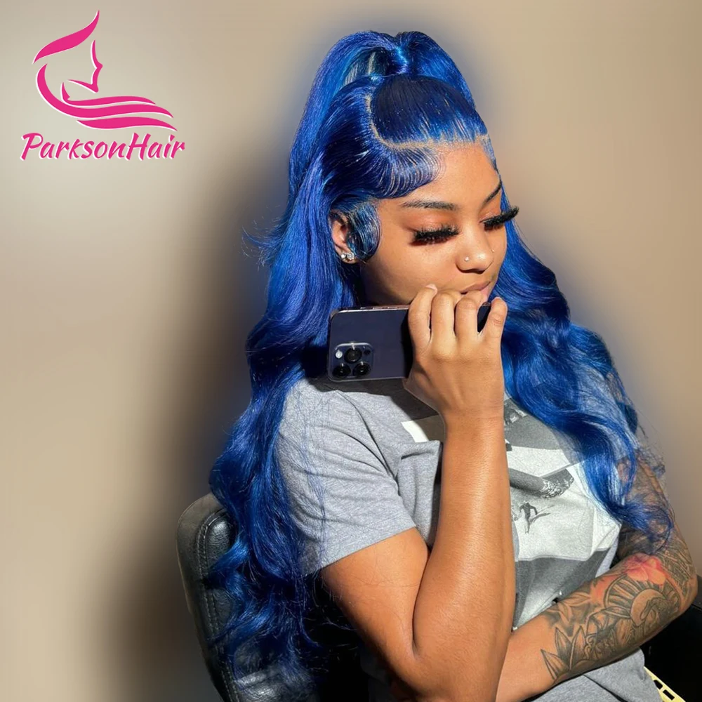 13x4 13x6 HD Transparent Lace Front Blue Wig Body Wave Lace Wigs For Women 613 Colored Lace Front Human Hair Wigs Glueless Wig