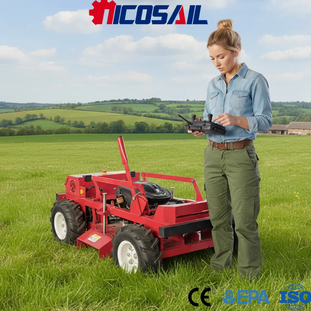 

CE Certified 600mm Remote Control Lawn Mower Custom Euro 5 Engine Compact Grass Cutter for Farm and Garden