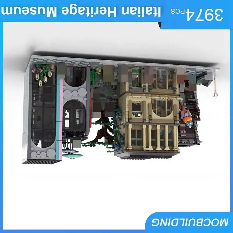 

Модульная архитектурная модель Итальянского музея наследия (MOC) из строительных блоков, конструктор DIY, развивающие игрушки и подарки на Рождество, 3974 детали