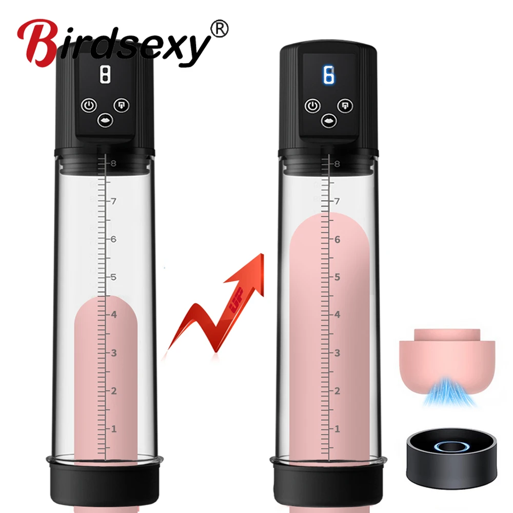 Electric Penis Pump Vibrators Penis Enlargement Extend Pump Penis Trainer Male Masturbators Cup Dick Pump Sex Toys for Men 18+