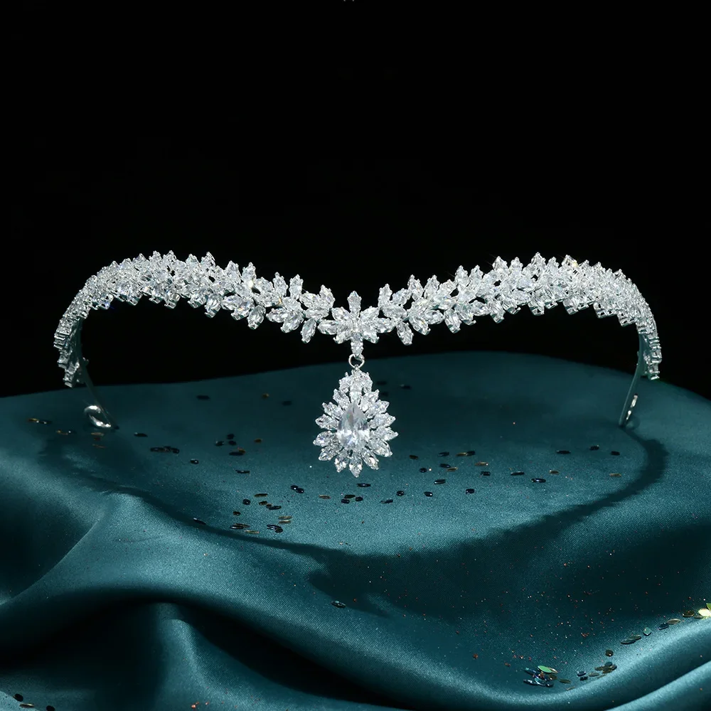 

Baroque Crown Tiara For Wedding Bride Headpiece Crystal Forehead Bridal Headband Tiaras Women Girl Party Hair Jewelry Headdress