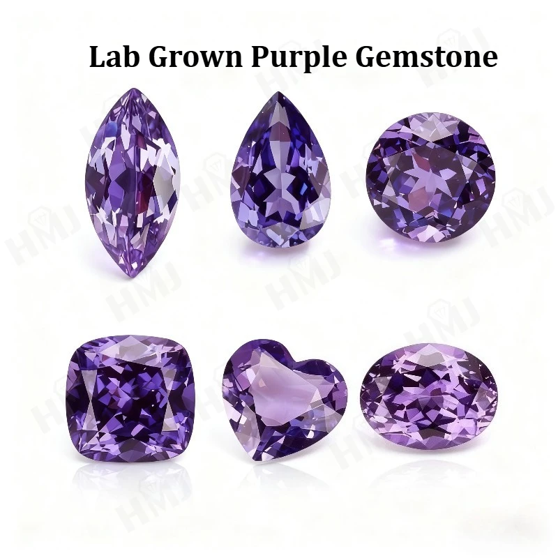 

Lab Grown Purple Gemstone Round/Oval/Marquise/Heart/Cushion/Pear Shape AGL Certificate Selectable Beads Top Quality No Fade