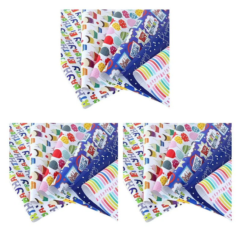 

Wrapping Paper Sheets Set Of 18 ,For Birthday Party Wrapping Paper Gift Wrap Papers,Present Gift Wrapping Paper