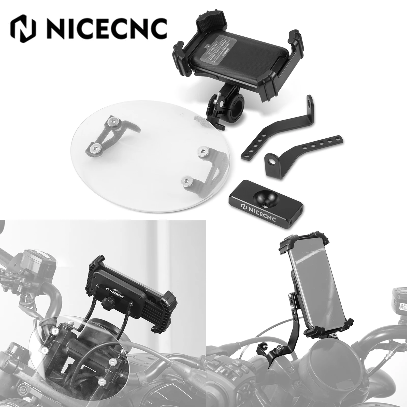 

Adjustable Motorcycle Mobile Phone Holder Bracket Handlebar Riser Mount For Harley 2021-2024 Sportster S RH1250S RH 1250 S