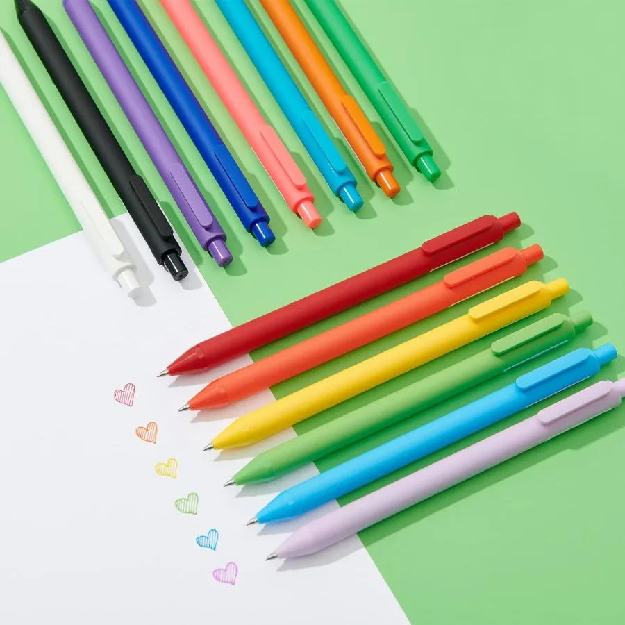 PURE Colored Gel Pens 0.5mm 20 Pieces Set Colorful Multicolor Ink Fine Point Comfort Grip Quick Drying Pens for Journaling Note