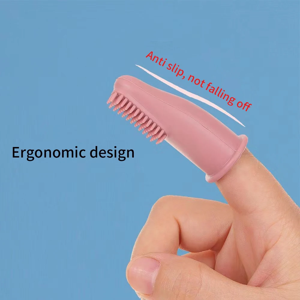 Dog Cat Super Soft Pet Finger Toothbrush Teeth Cleaning Bad Breath Care Nontoxic Silicone Tooth Brush Dog Cat Cleaning Supplies