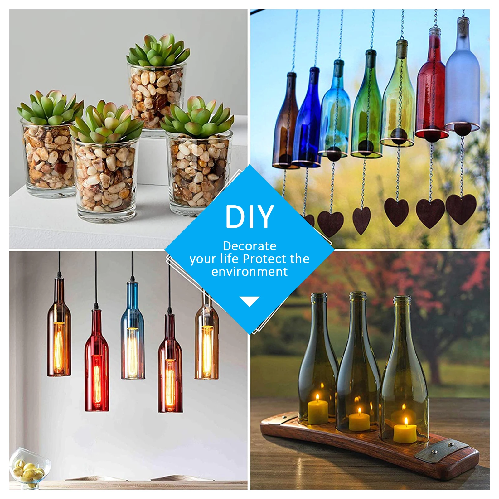 Stainless Steel Glass Cutter Kit Adjustable Wine Glass Bottle Cutting Machine DIY Wine Bottles Crafting Decorations Cutting Tool