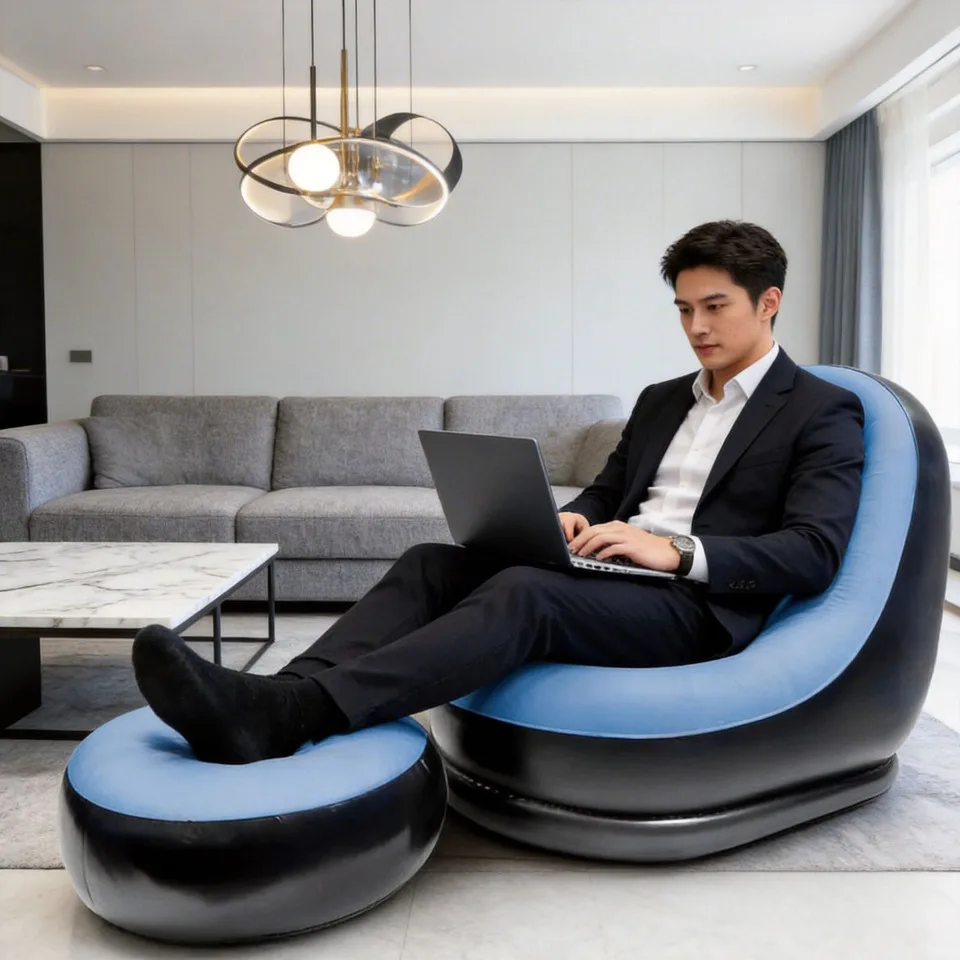 Modern Portable Foldable Chaise Space-saving Design With Easy Storage Minimalist Stylish Accent For Home Dorm Or Outdoor Use