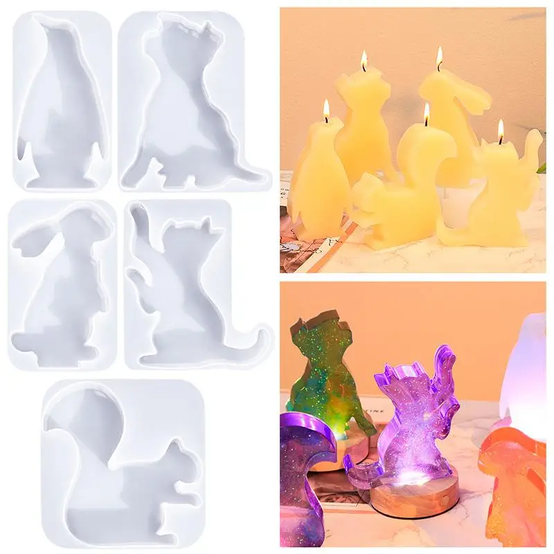 

Cute Animal Series Silicone Molds Aromatherapy Candles Plaster Resin Decoration Making Supplies Home Candle Soap Handmade Gifts