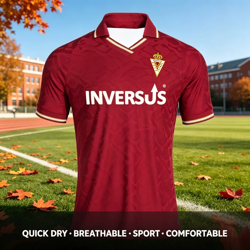 2026-27 Neues Real Murcia 3D-Druck Fußballtrikot Herren Sommer Schnelltrocknendes Kurzarm-T-Shirt Familien-Partnerlook – Detail 1