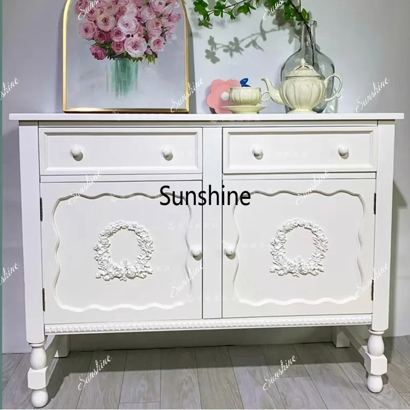 

French pastoral entry double door porch cabinet living room bedroom locker
