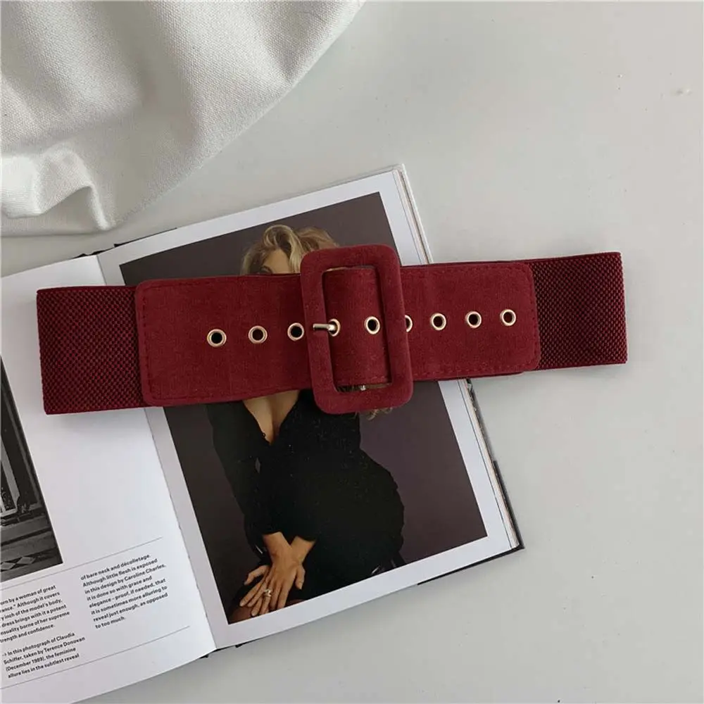 

Dress Coat Solid Color Pu Leather Strap Dress Decoration Geometric Female Waist Strap Cummerbunds Elastic Waist Belt Women Belt