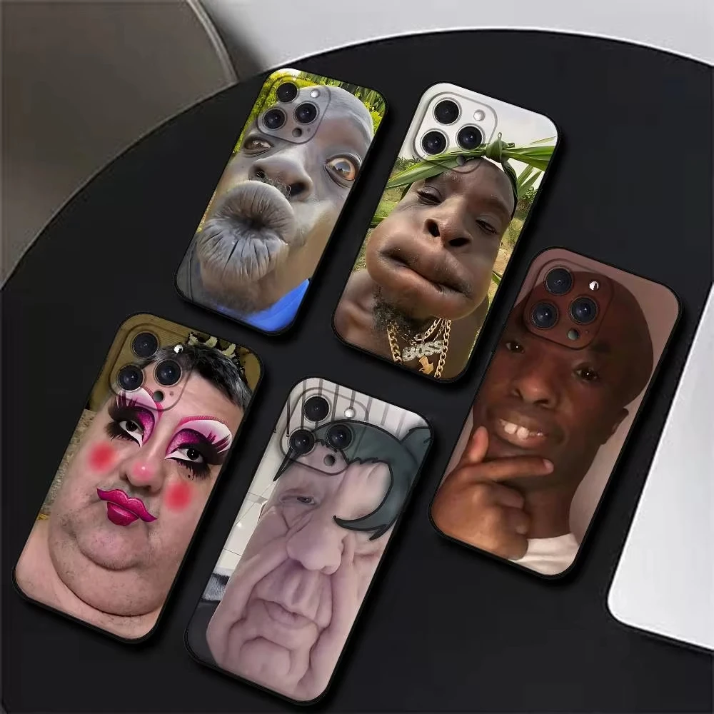 Ugly Man Funny Phone Case for Samsung S25 S24 S23 S22 S21 S20 Note20 FE Ultra Plus 5G Black Silicone Soft Cover