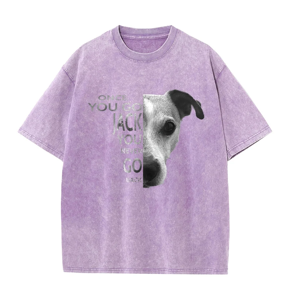 Once You Go Jack Russell Terrier Shirt Gift for Dog Lover T-Shirt Men's Clothing Freeshippings Items Daily Puppy Fan Cotton T