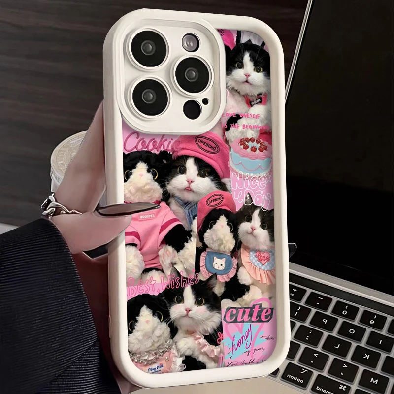 Cute Cat Dog Kitten Puppy Case for Xiaomi Redmi Note 13 12 11 Pro Plus 4G 5G 12S 11S 10S 10 9 9S 8 12C 13C A3 Soft Silicone Capa