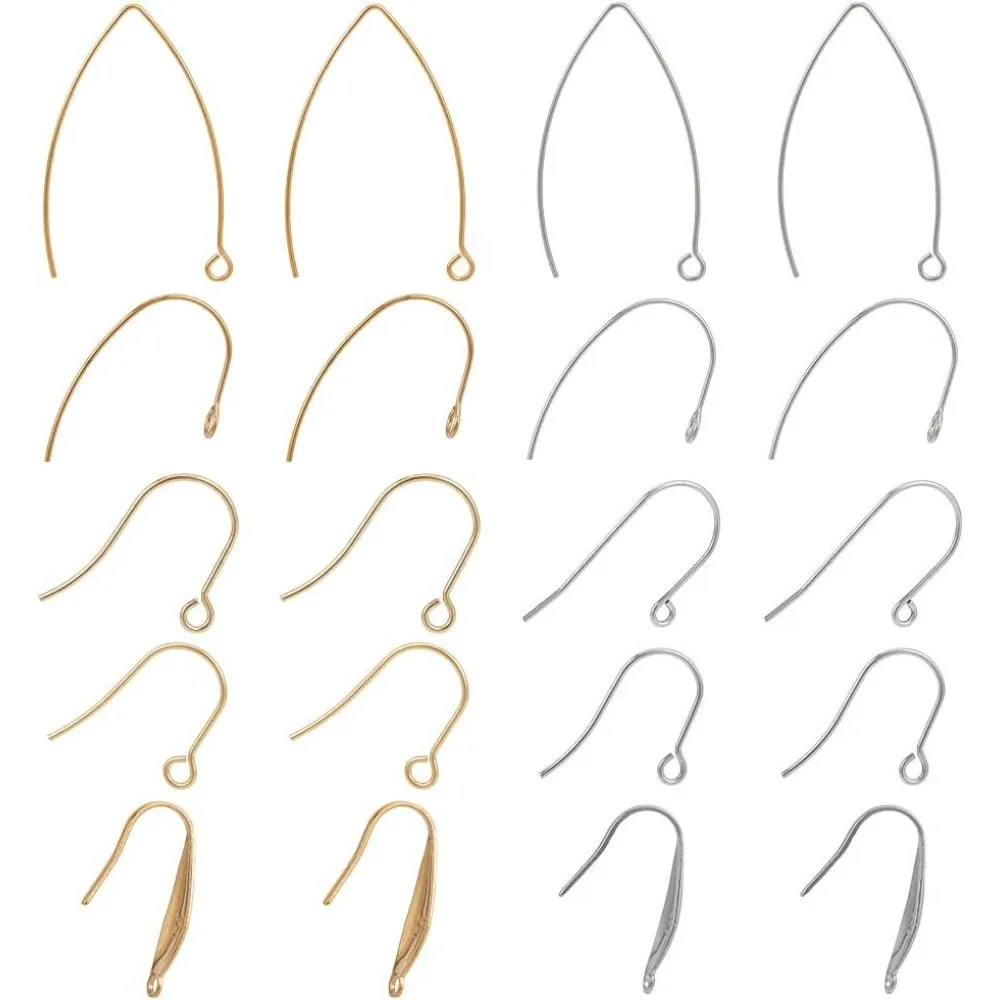 

10 Styles 20Pcs Stainless Steel Earring Hooks Mixed Style Ear Wires French Wire Hooks Dangle Ear Wires for DIY Earring Jewelry
