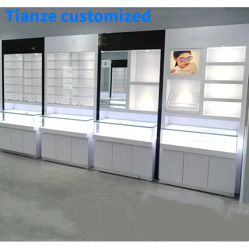 

（customized）Custom Eyewear Store Interior Design Ideas Wooden Retail Store Fixtures Furniture Optical Shop Interior Design Decor