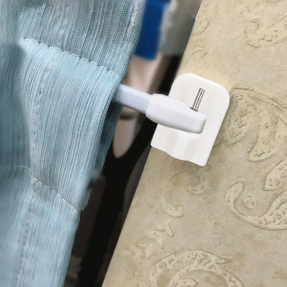 Langlebige Vorhanghaken-Halterung, selbstklebend, Edelstahl + PVC, weiß, 4/8/12 Stück, Vorhangstangenhaken, Heimaufbewahrung – Detail 8