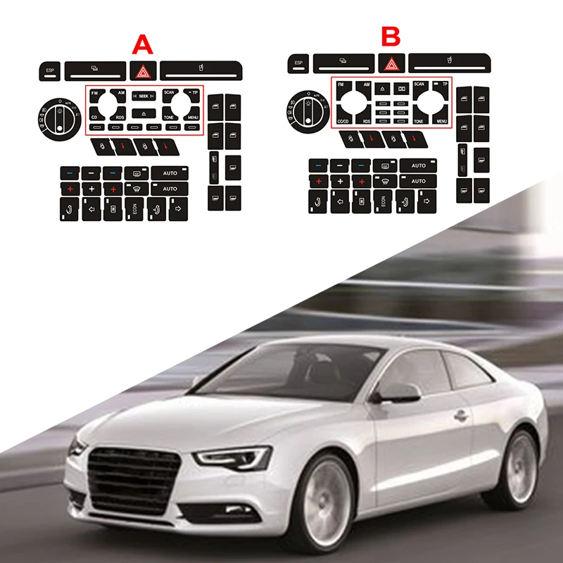 1 Set Car Button Repair Decal Sticker Door Lock Window Air Conditioner Repair for Audi A4 B6 B7 A6 A2 A3 Button Repair Sticker view 4