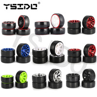 4PCS 1/10 RC Drift Cars Wheel Hub Hard Pattern Tyre for 1:10 HSP Redcat Wltoys WPL Tamiya Traxxas RC Drift Car Accessories Toys