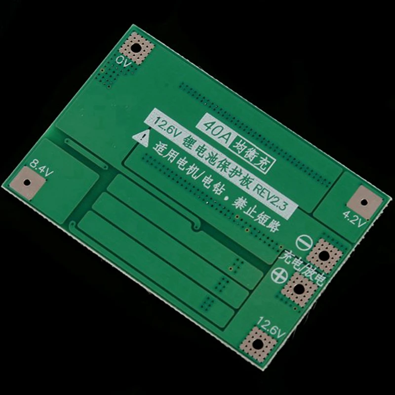 BMS Battery Protection Board, BMS com Balance Li-ion Battery Cell Module, 3S, 40A, 12V Li-Ion 18650, 4pcs