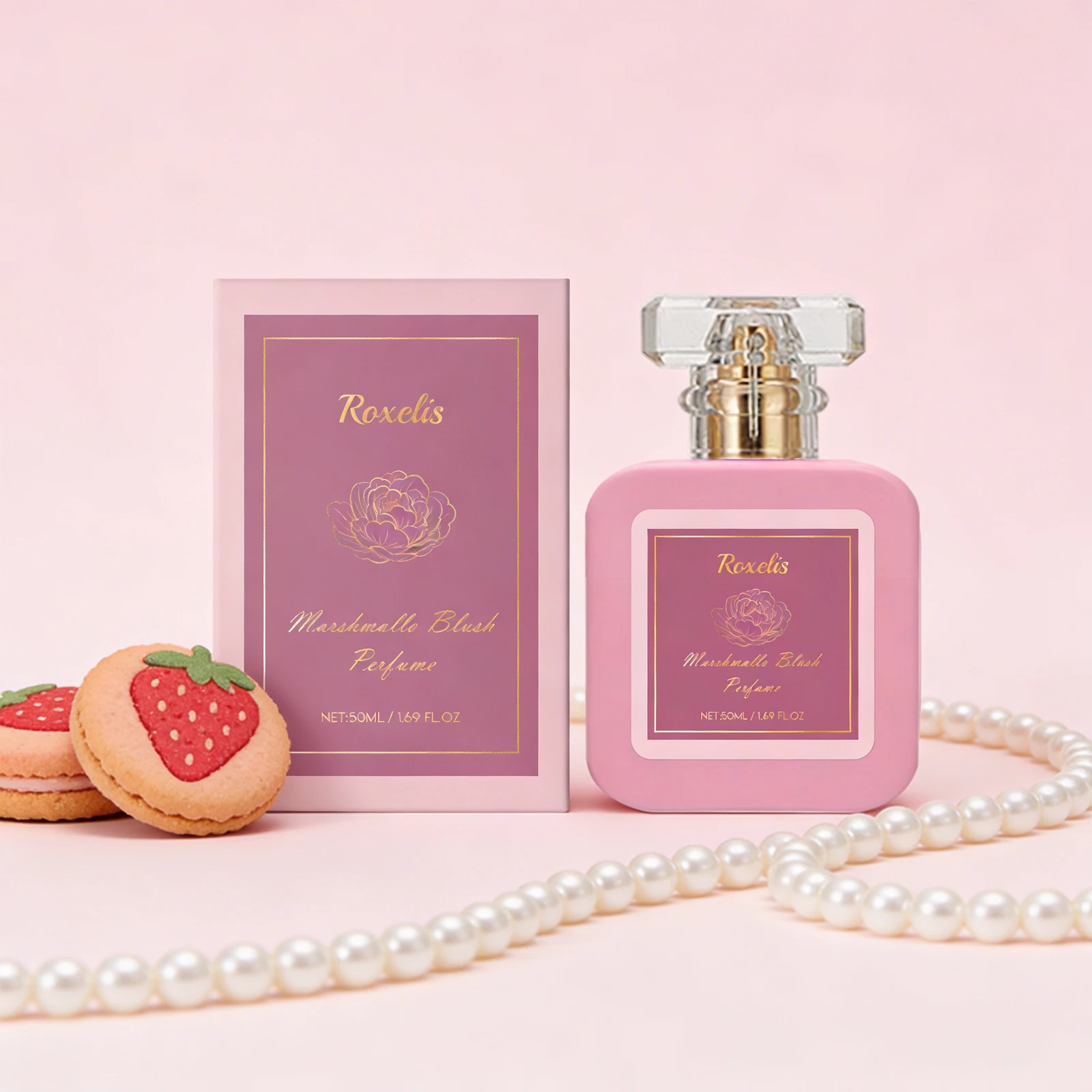 

Roxelis 50 ml Strawberry Candy Eau de Parfum for Women Fresh Sweet & Lovely Fragrance Portable Mini Size Ideal for Dating