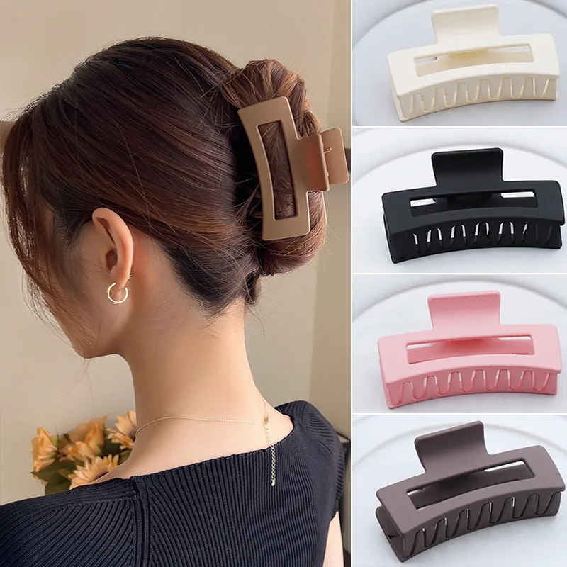 Garras de cabelo de plástico coreano para mulheres e meninas, grampos de cabelo Headwear, grampo de cabelo grande, presilha de caranguejo, ornamento de moda