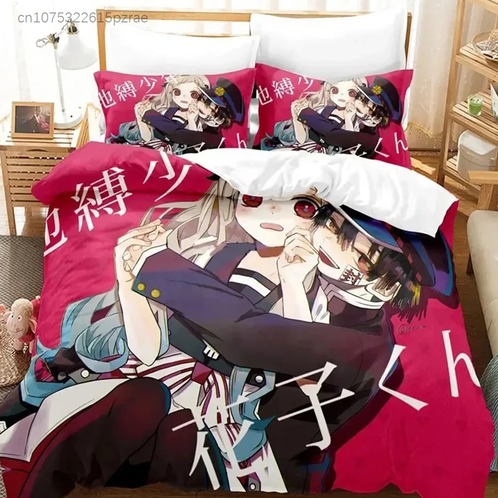 Fashion 3D Printing Anime Toilet-bound Hanako-kun Bedding Set Duvet Cover Sets Comforter Bedding Double Size Adults Kids Gift