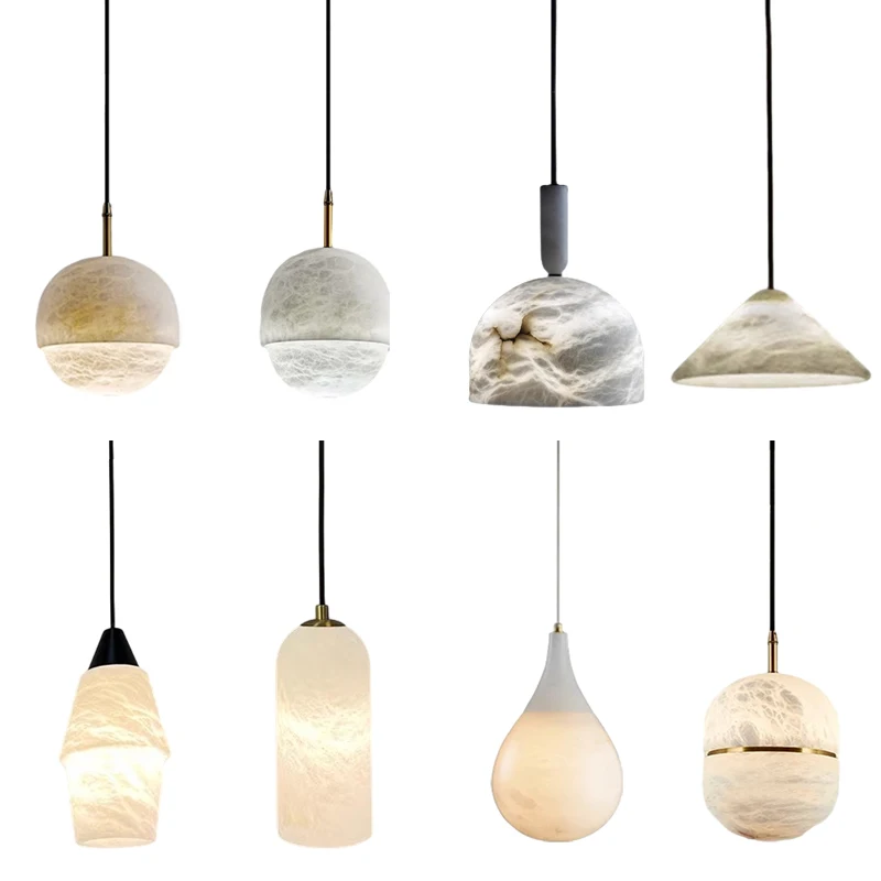 Top Quality Marble Collection LED Hanging Lamps Chandelier Lighting Lustre Suspension Luminaire Lampen For Dinning Room