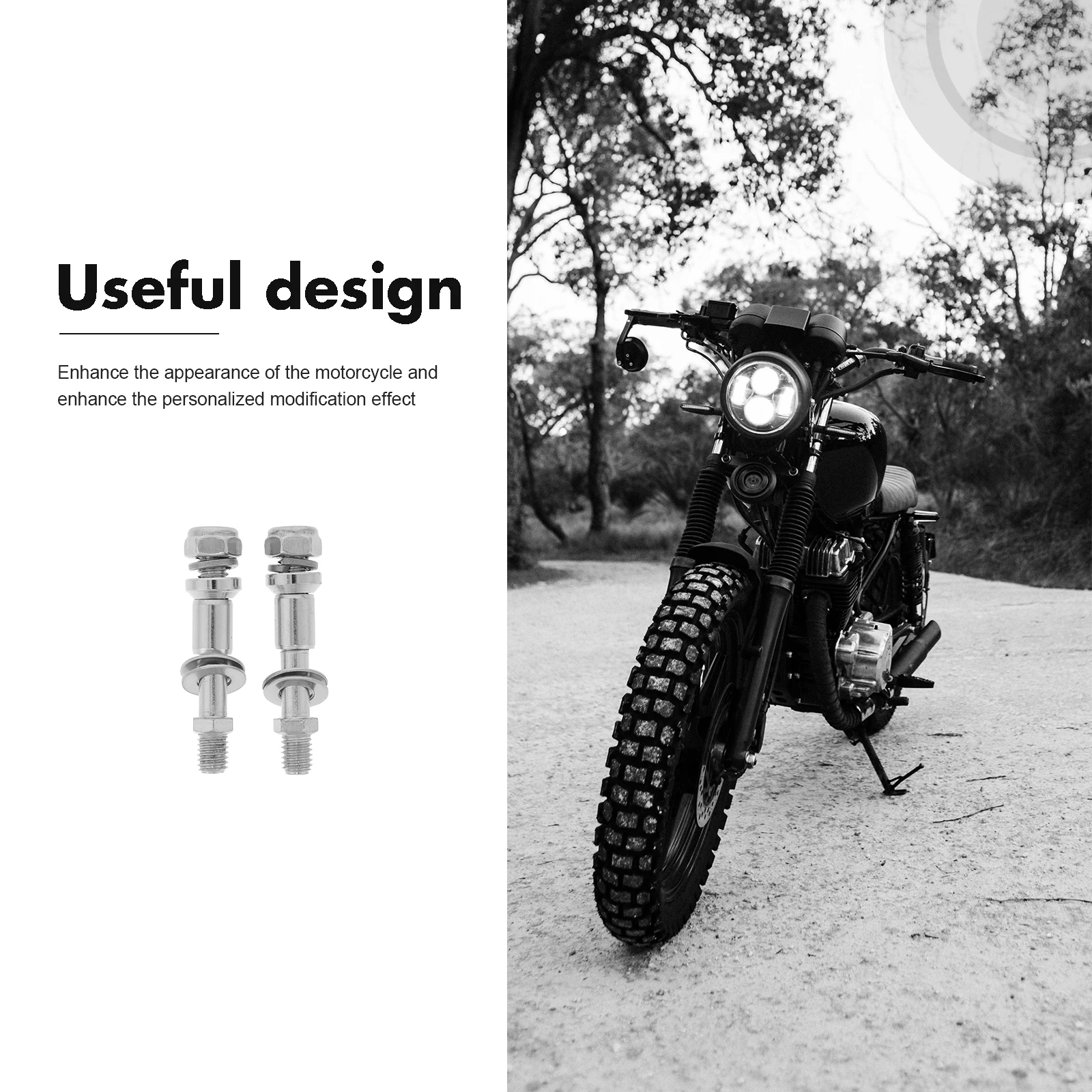 

2pcs Rearview Mirror Conversion Screws 8MM Durable Aluminium Motorcycle Bolts Universal Fit Easy Installation Mirror Nuts
