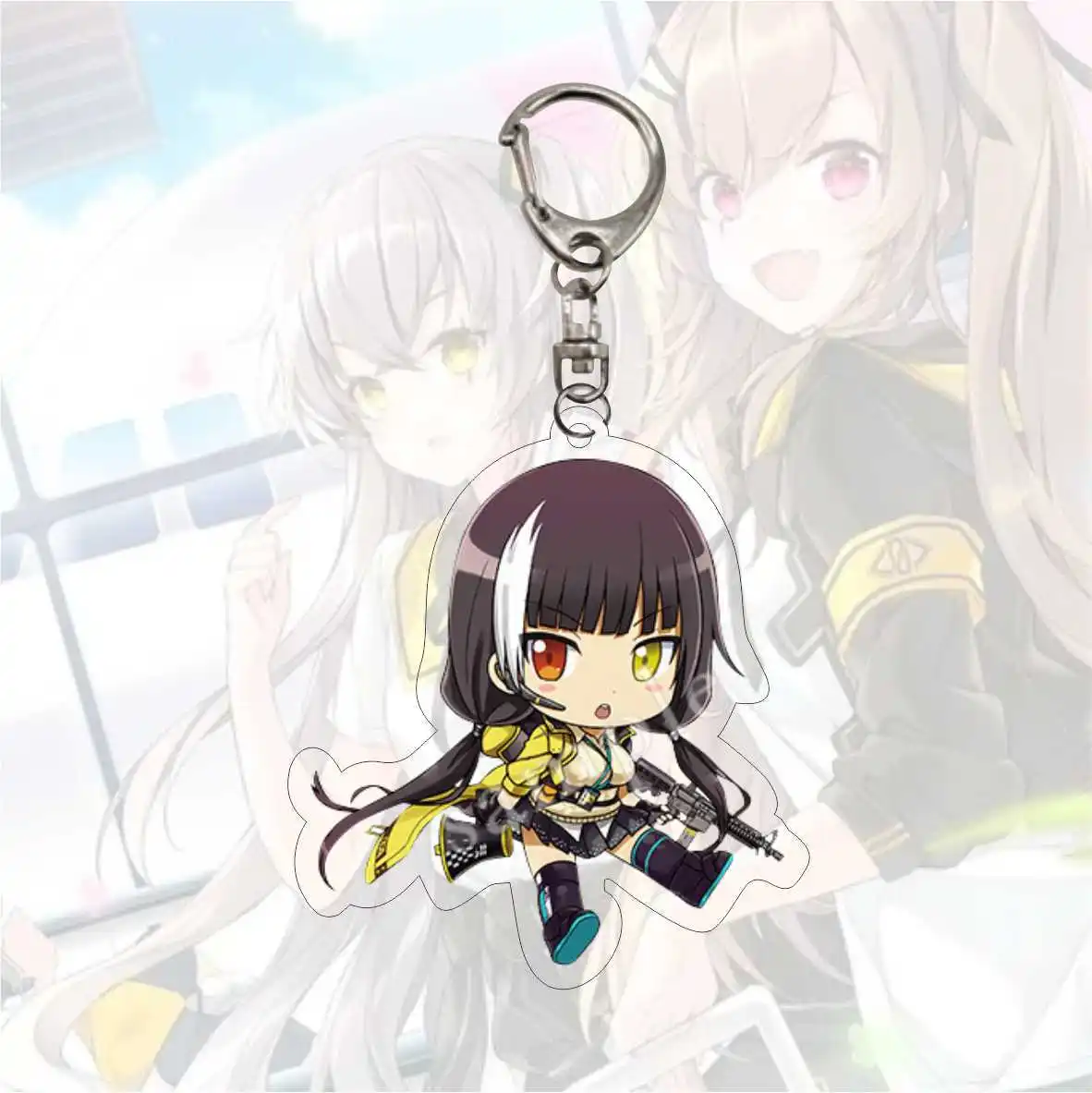 Game Girls Frontline Keychain Doll Anime UMP9 STAR-15 M4A1 M16A1 UMP45 RO635 Acrylic Keyring Pendant for Gift view 3