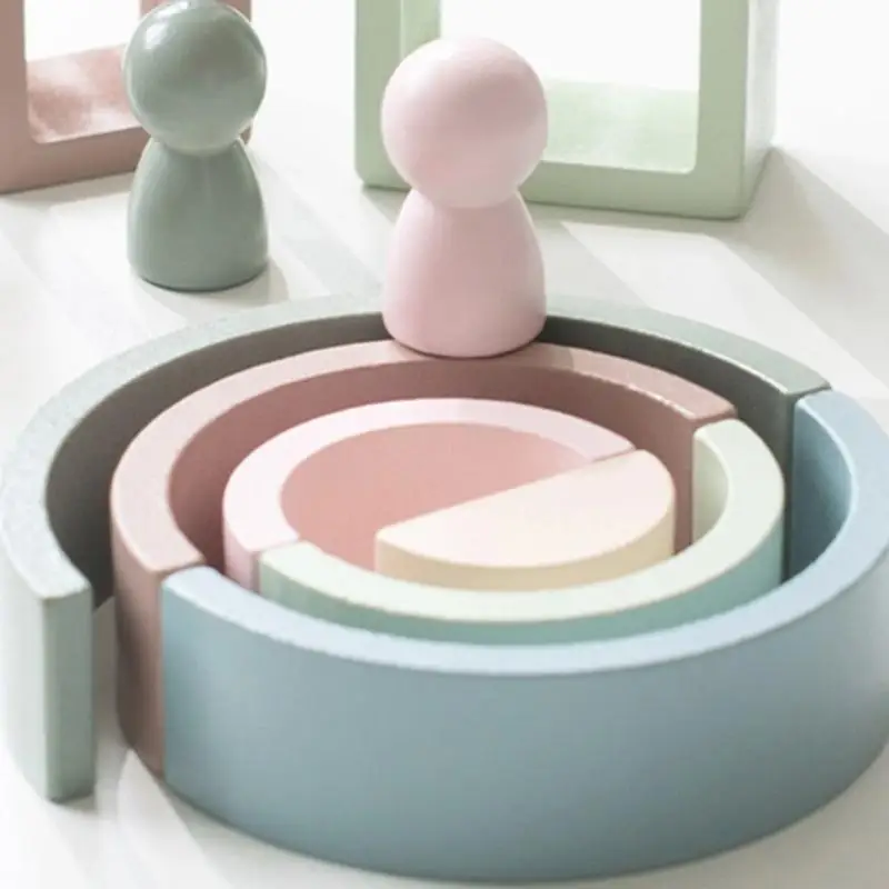 F62d Leuke houten stacker puzzel educatieve balancing -activiteiten speelgoed voor 3 + jaar