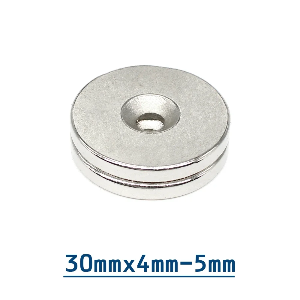 1/2/5/10/15/20PCS 30x4-5 Round Rare Earth Neodymium Magnet 30*4 mm Hole 5mm 30x4 Disc Countersunk Strong Magnet 30x4-5mm 30*4-5