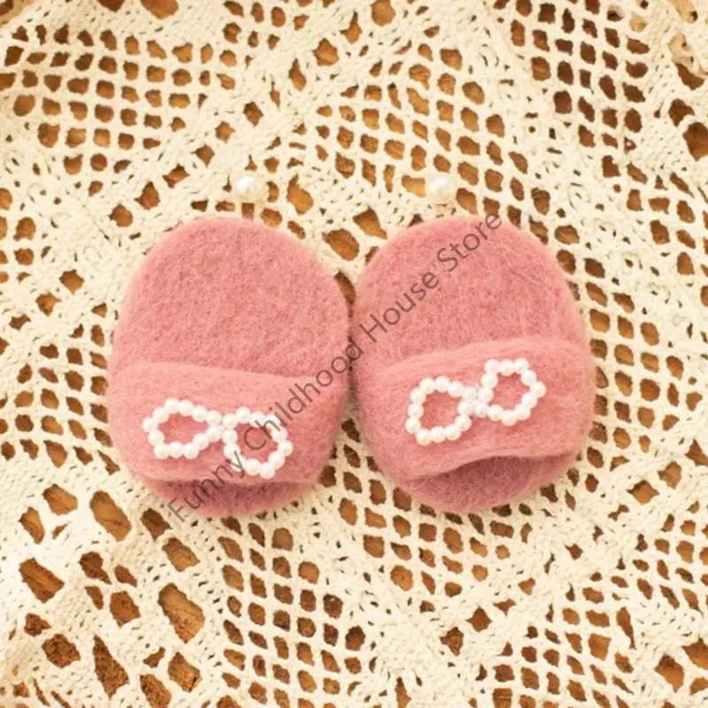 Accesorios fieltro D0LA recién nacidos artesanías livianas para estudios o zapatillas caseras Café café Patrón