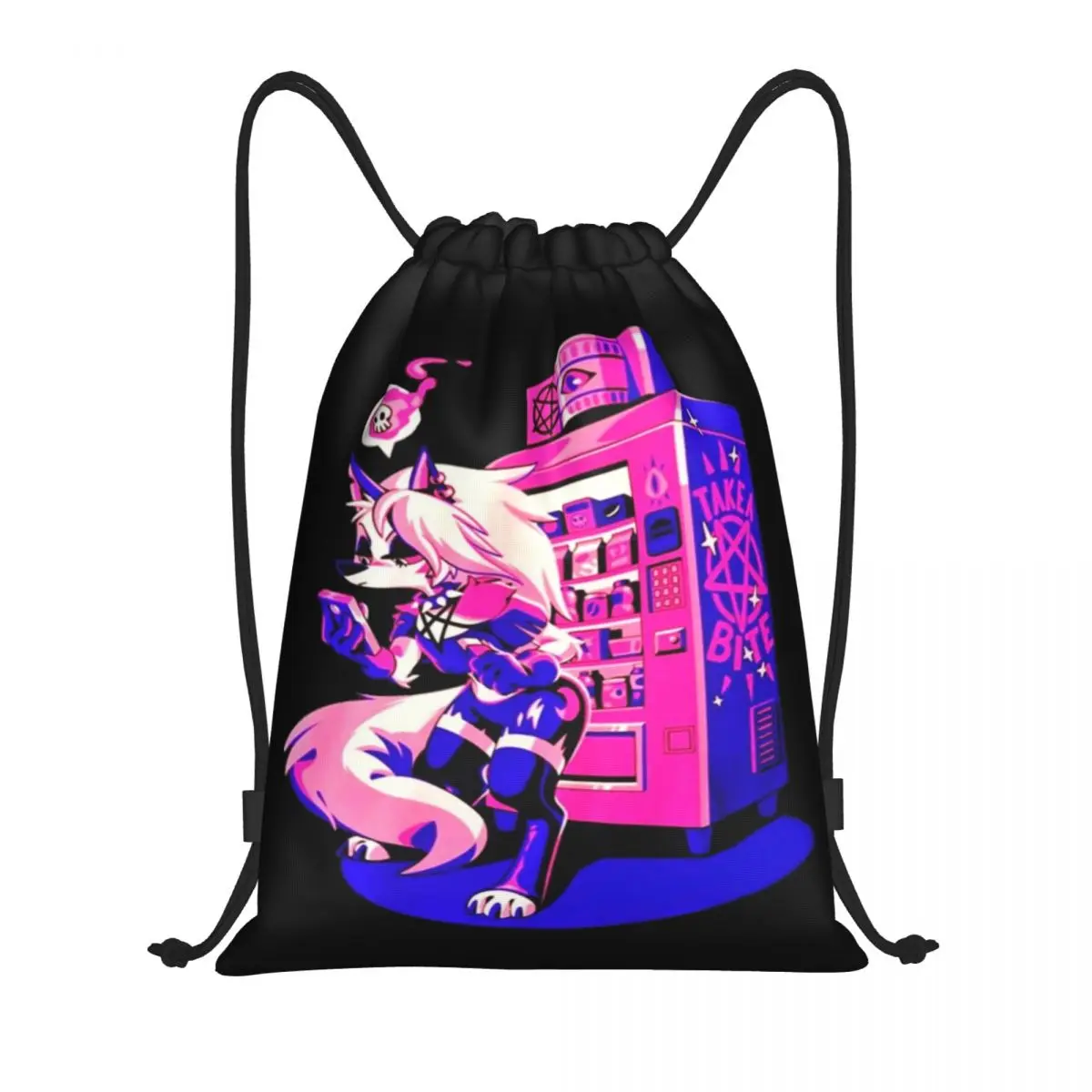 Helluva Boss Loona Drawstring Backpack Sports Gym Bag Anime String Sackpack for Exercise