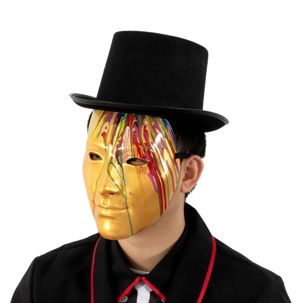 Luxury Plastic Phantom Paint Face Mask Colorful Flowing Full Face Mask Party Supplies Eye Mask Anime Cosplay Props Nightclub